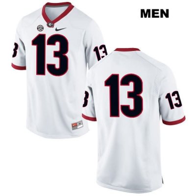 Men's Georgia Bulldogs NCAA #13 Elijah Holyfield Nike Stitched White Authentic No Name College Football Jersey TRR1154VL
